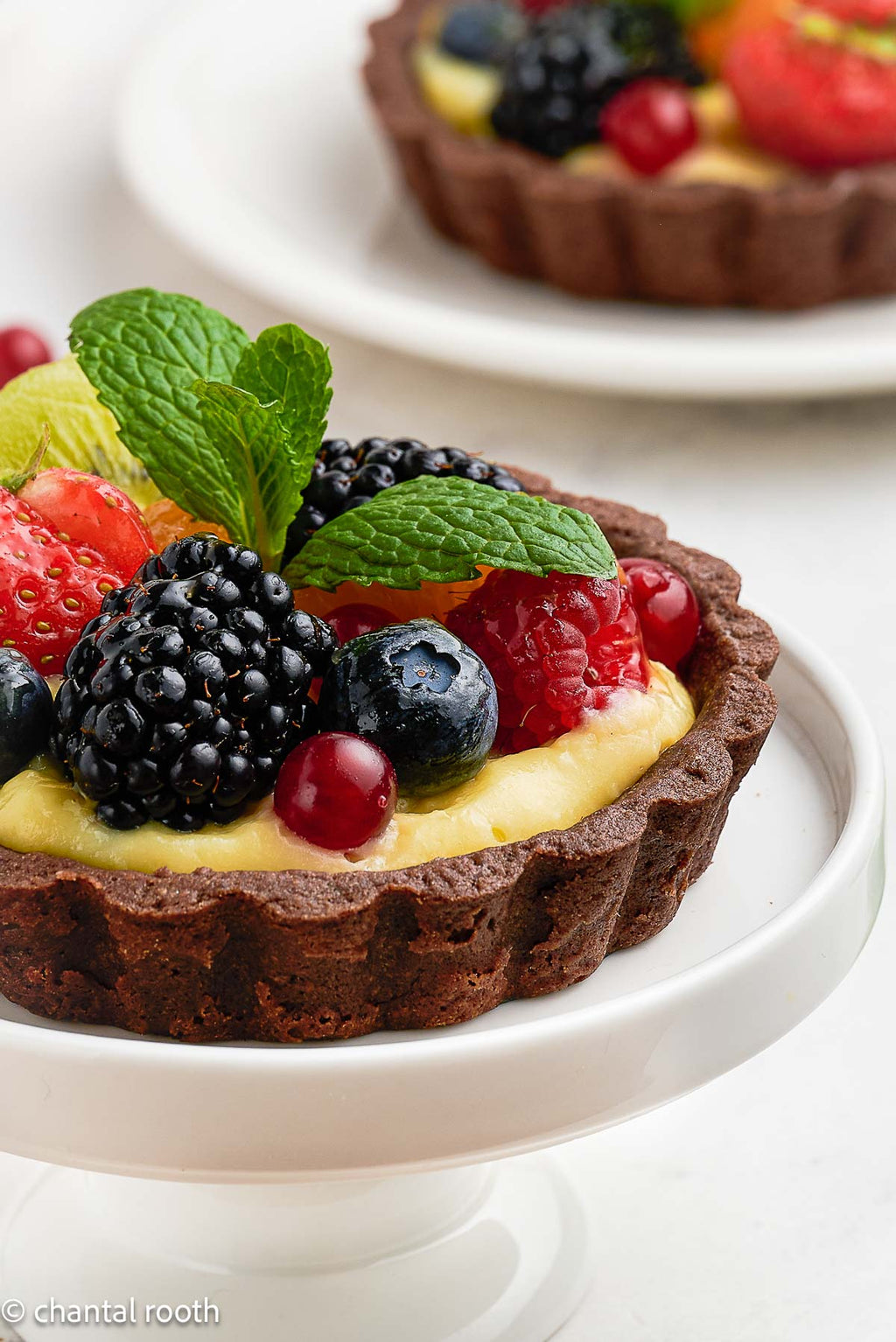 Chocolate Fruit Tarts with Orange Pastry Cream