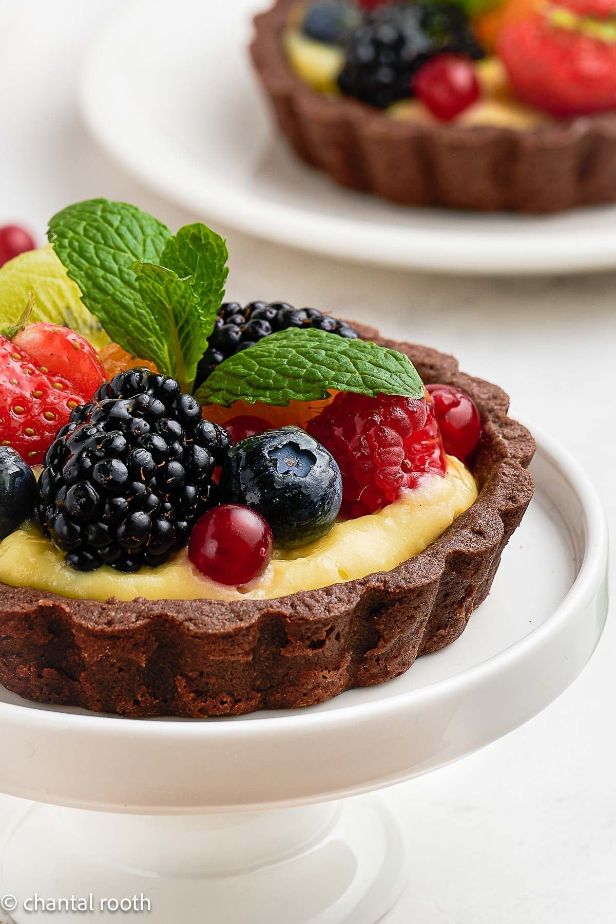 Chocolate Fruit Tarts with Orange Pastry Cream