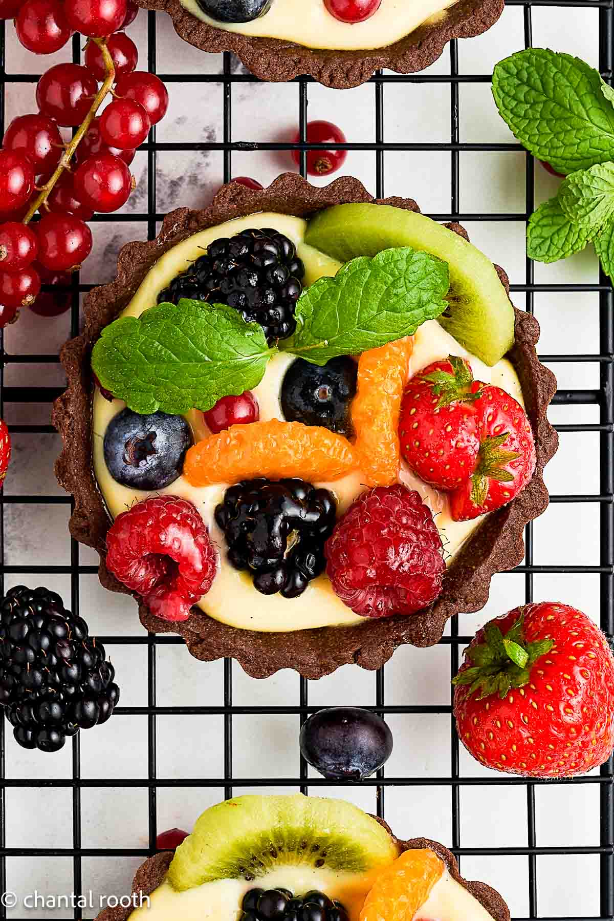 Chocolate Fruit Tarts with Orange Pastry Cream