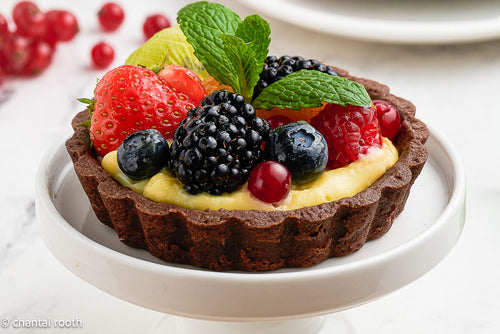 Chocolate Fruit Tarts with Orange Pastry Cream