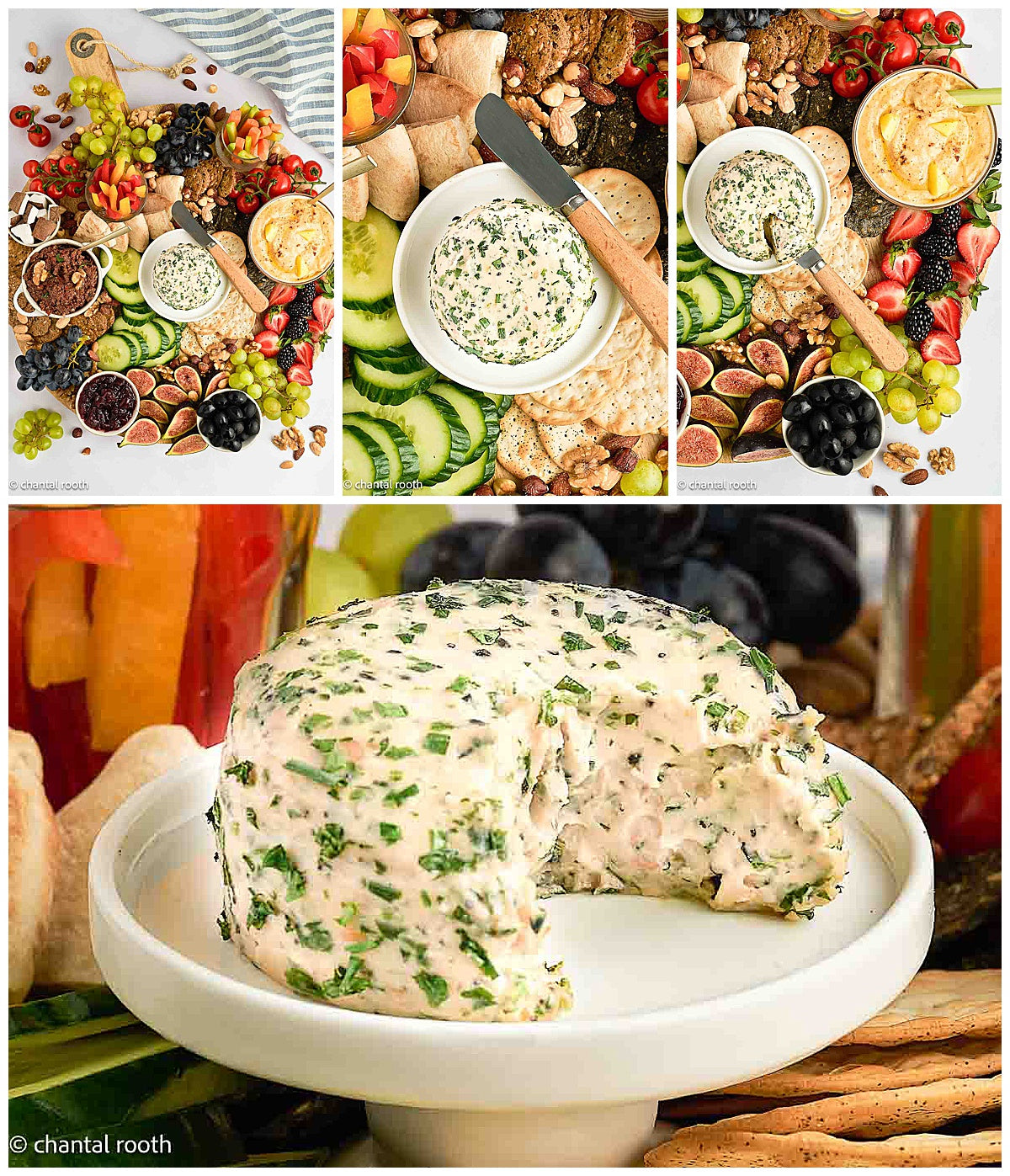 Boursin Style Cheese on a Charcuterie Board (vegan)