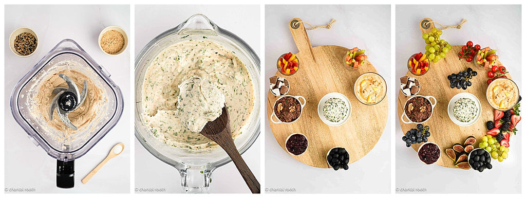 Boursin Style Cheese on a Charcuterie Board (vegan)