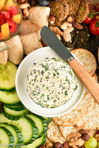 Boursin Style Cheese on a Charcuterie Board (vegan)