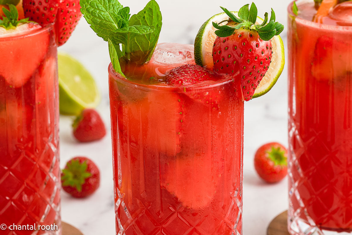 Strawberry Mojito Cocktail & Mocktail